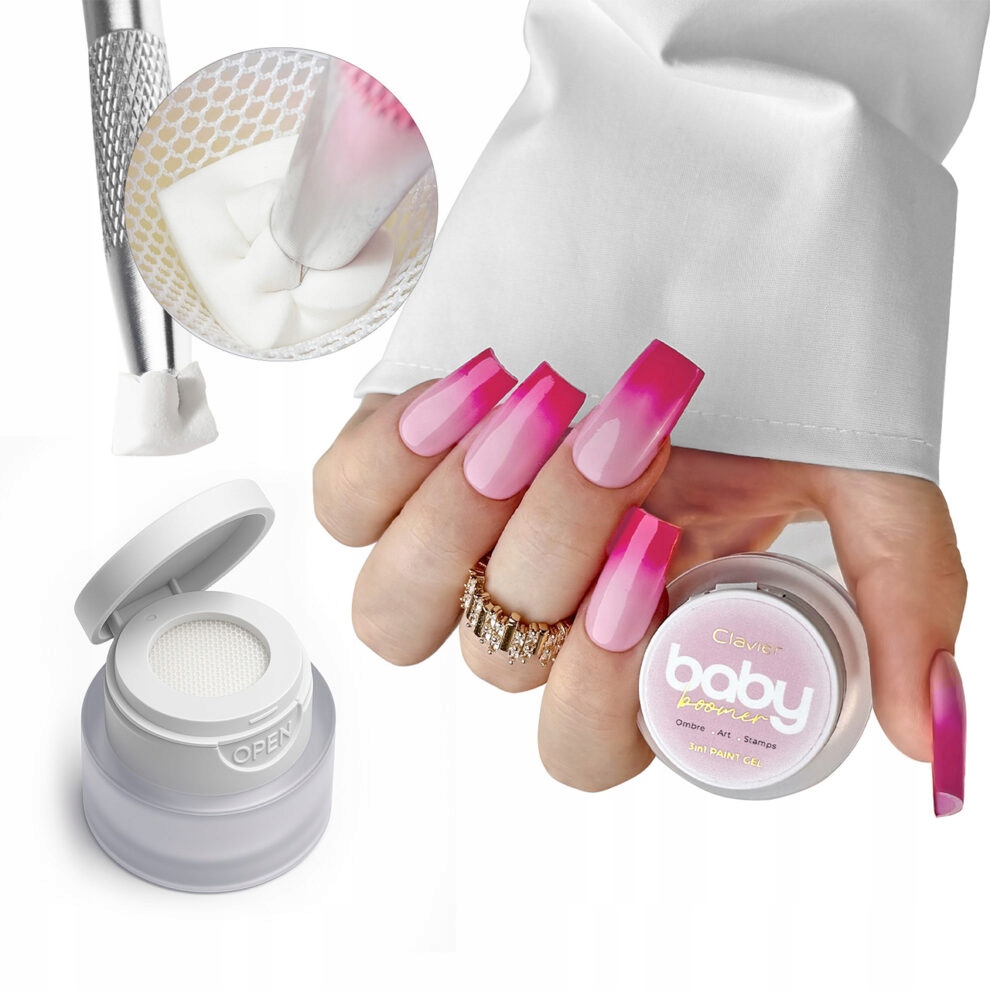 Żel 3w1 do Zdobień Baby Boomer Artistic Gel Ombre Paint R03″ Raspberry