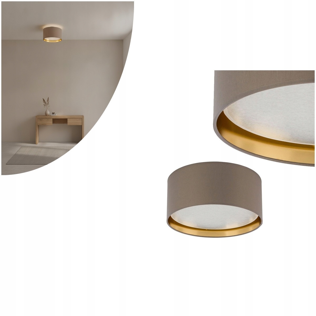 Stropná lampa Bilbao Beige/gold 450 4404 Tk Lighting