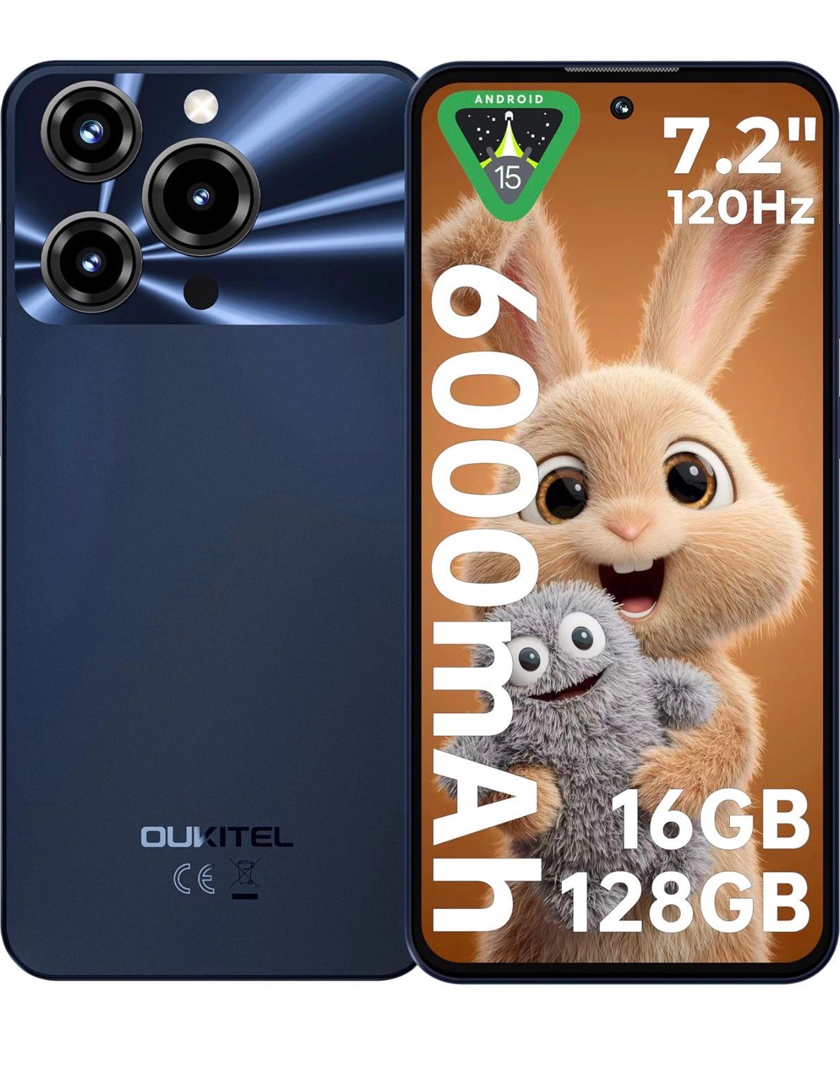 Smartfon OUKITEL C69 z systemem Android 15, ekran HD+ o przek?tnej 7,2 cala