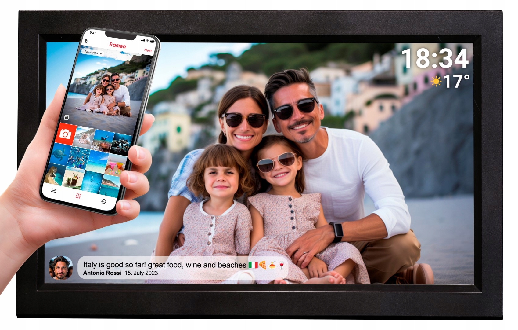 Digitální Rámeček na fotografie Frameo Wi-Fi Dotykový displej Ips 15,6 16GB PFF-1503