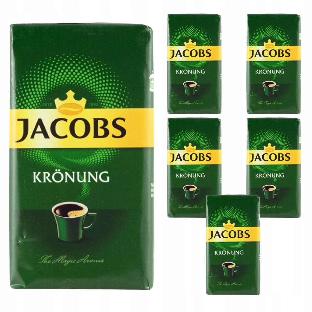 Jacobs Kawa Kronung Czarna Mielona Arabica Robusta 250G Intensywny Smak X6