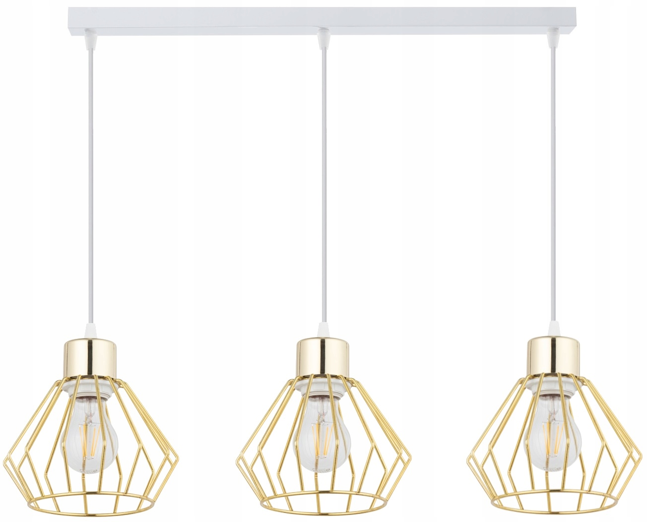 

Lampa Wisząca Żyrandol Loft Brylant Biała Złota