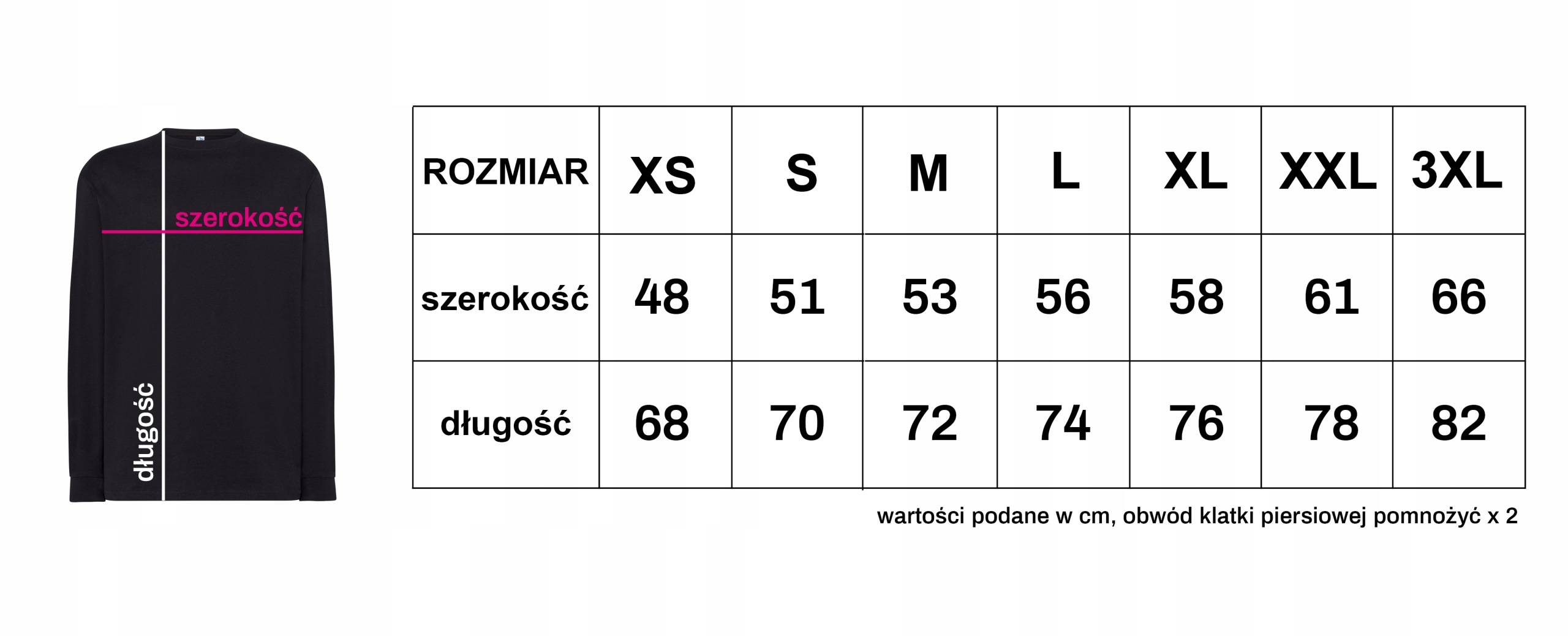 Koszulka długi rękaw własny NADRUK logo przód i tył Marka bez marki