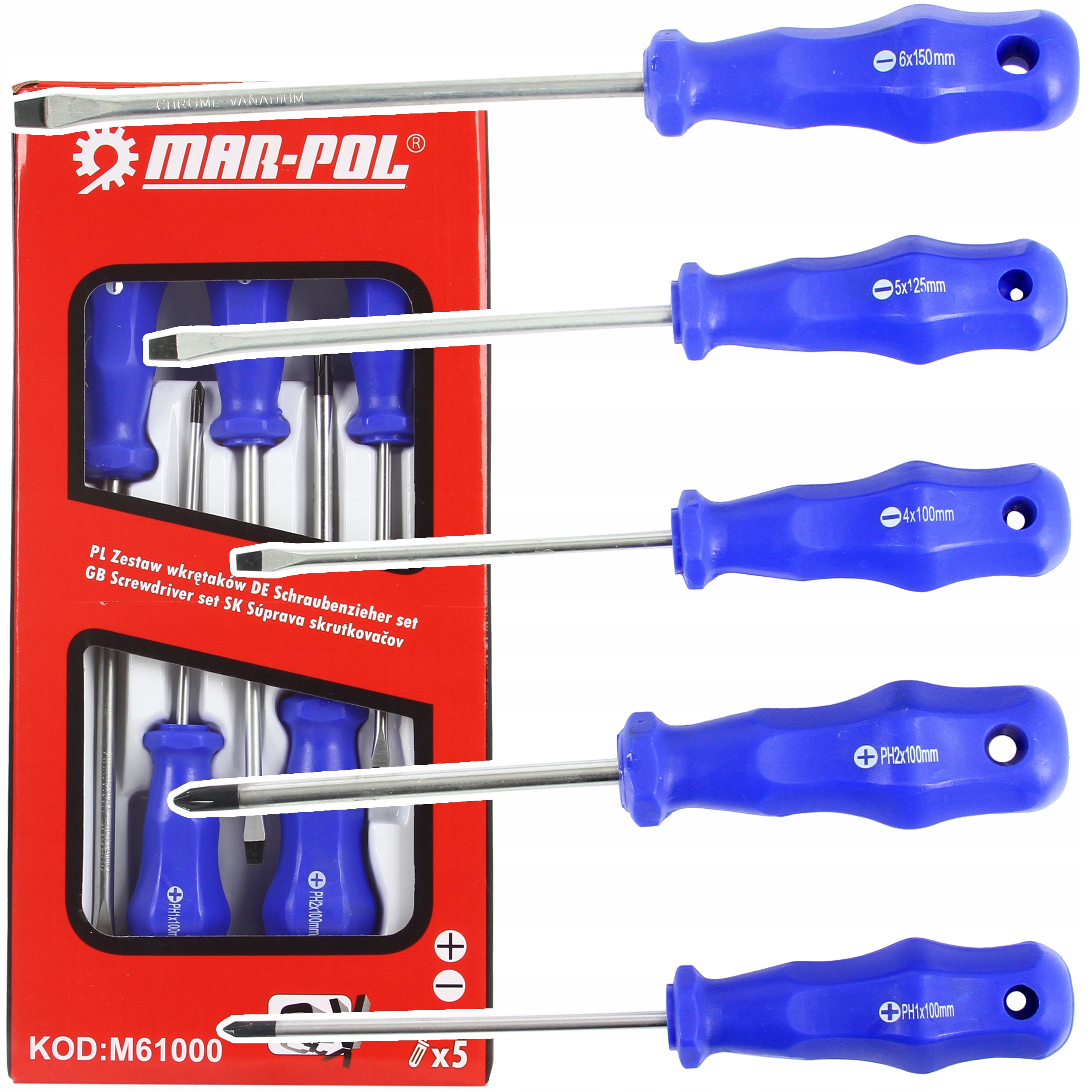 

Zestaw Wkrętaków Śrubokrętów 5el. Śrubokręty