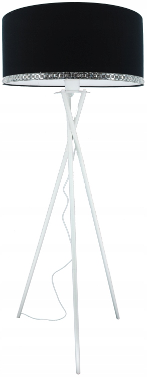 Moderná stojaca podlahová lampa s moderným čiernym tienidlom a dekorom 40 cm