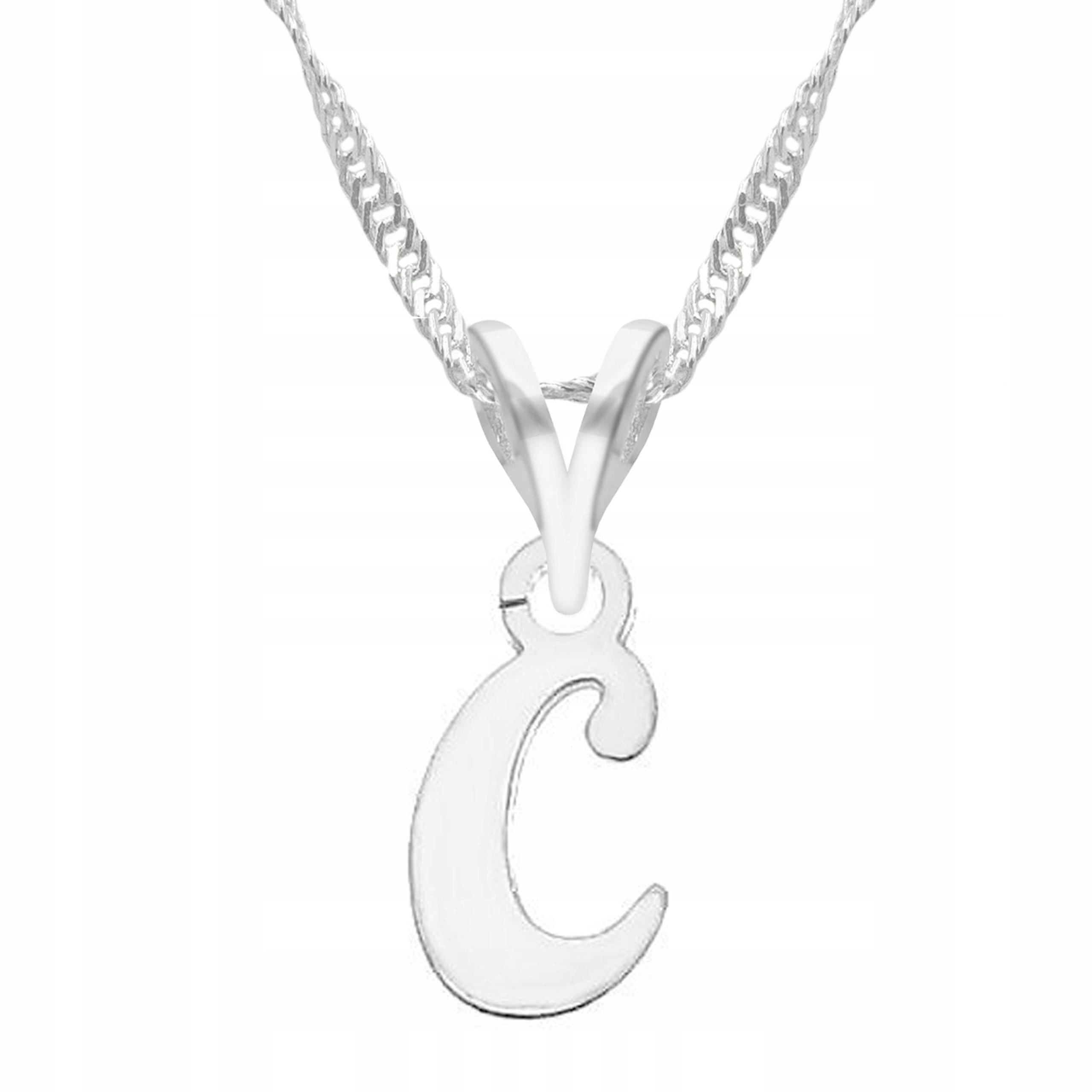 Stříbrný náhrdelník s písmenkem Iniciál Písmeno Letter C Stříbro 925