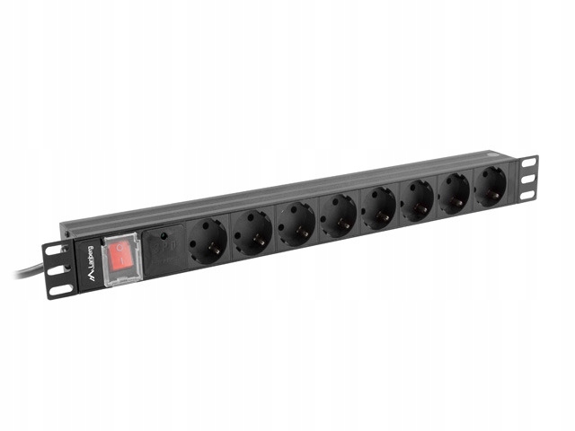 PDU-08F-0200-BK Lanberg Pdu 19inch 1U 16A 8x