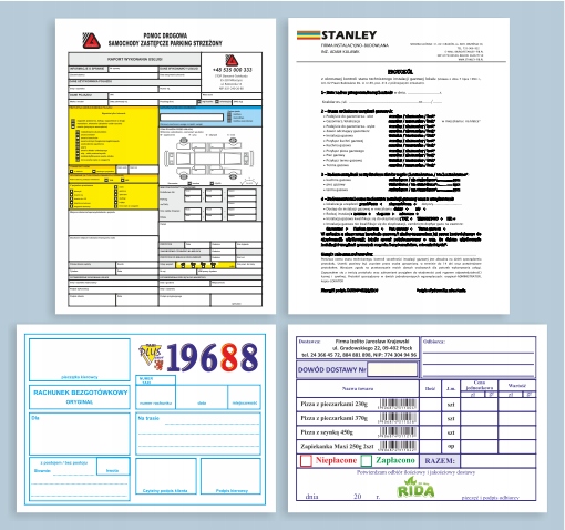 BLOCZKI DRUKI SAMOKOPIUJĄCE A4 A5 A6 NADRUK KOLOR Liczba na paczkę 1 szt.
