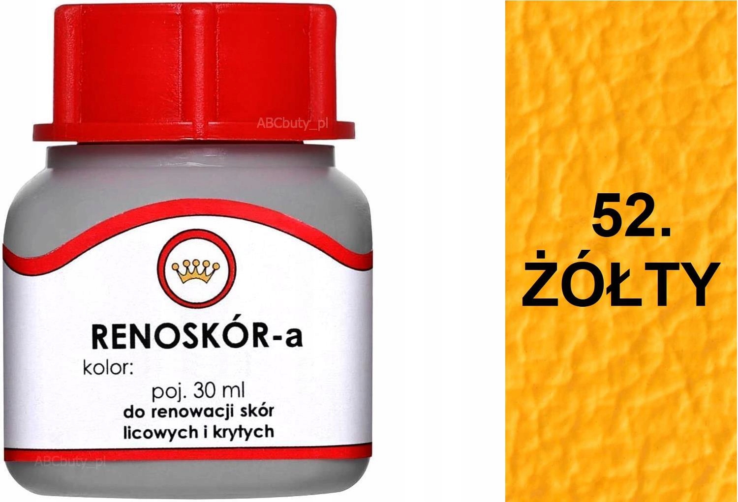 G10-01 ŻÓŁTY 52 RENOSKÓR FARBA DO BUTÓW WILBRA DO SKÓRY LICOWEJ LAKIER 30ml