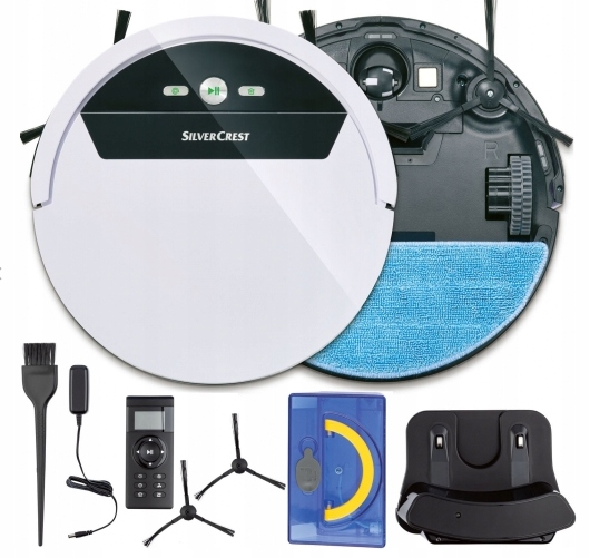 ROBOT SPRZĄTAJĄCY jak RUMBA ODKURZACZ AUTOMATYCZNY Silvercrest ssra1 biały
