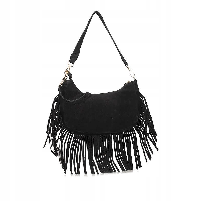 Velurová černá dámská kabelka Ryłko R40900TB_8LR