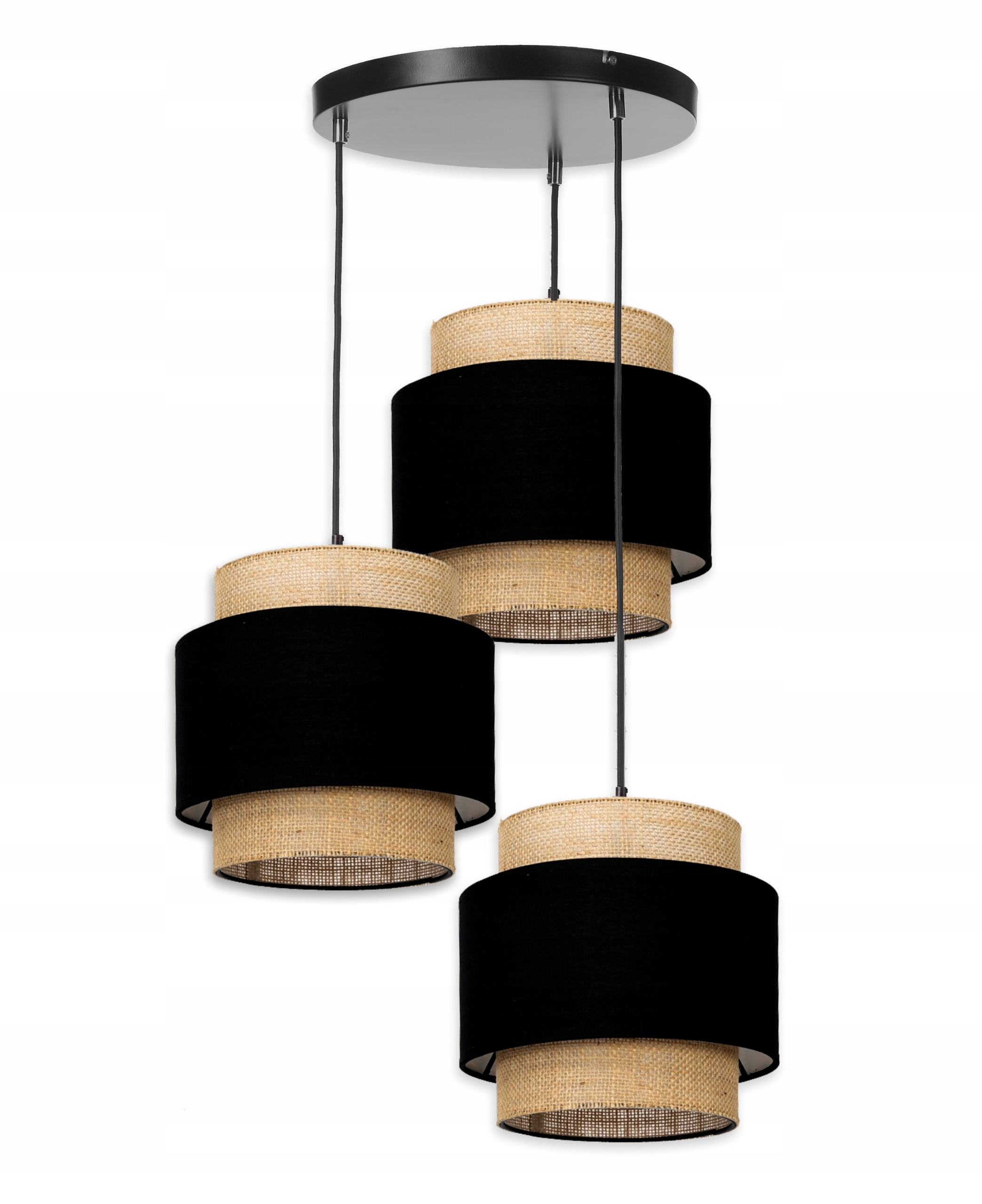 Lampa Wisząca RATTAN JUTA LED E27 Edison Czarna