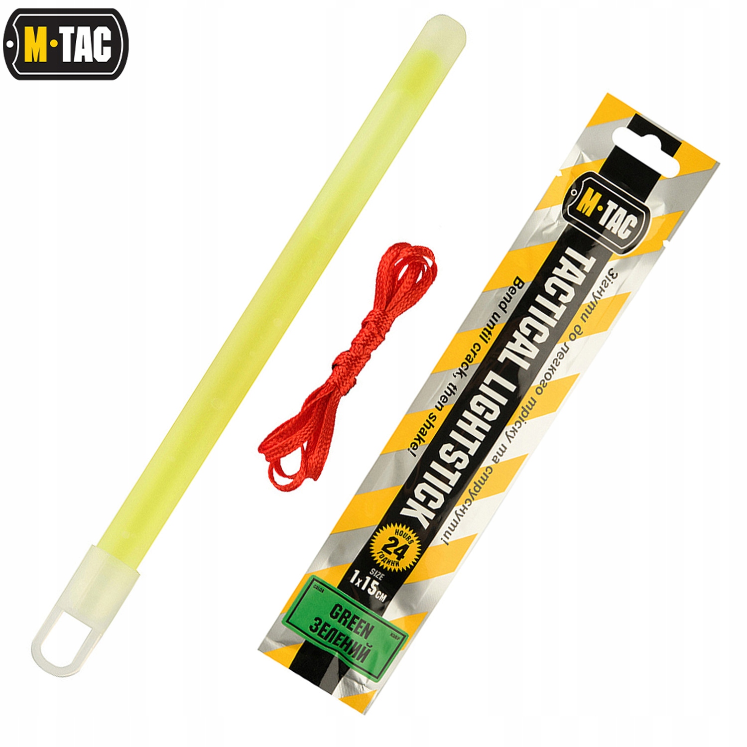 ŚWIATŁO CHEMICZNE ZIMNE 24h / 15cm M-TAC Zielone Stan opakowania oryginalne