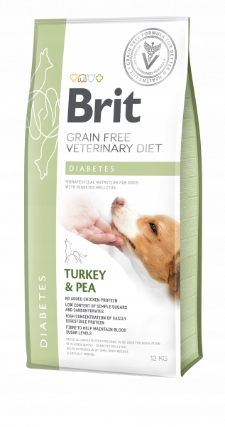 Levně Brit Grain Free Veterinary Diet Dog Diabetes Krůta s hráškem 2 kg