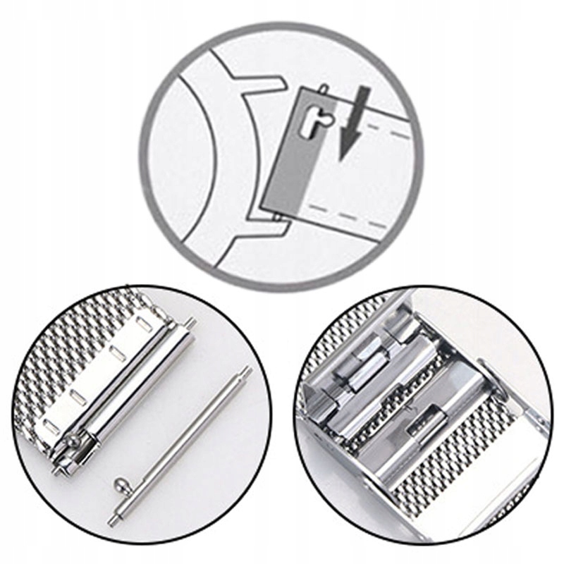22 mm Bransoleta do zegarka Srebrna Stal SIATKOWA Stan opakowania brak opakowania
