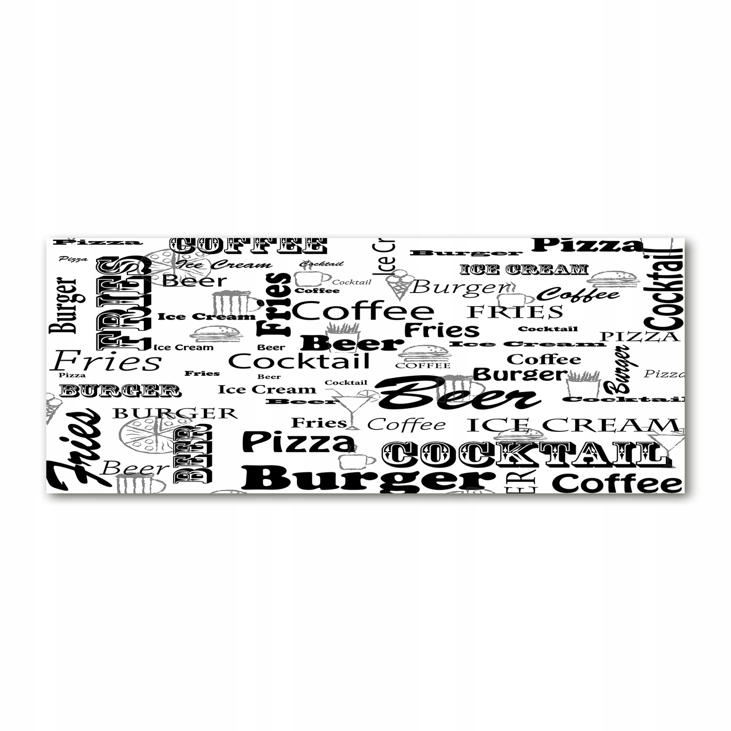 

Foto obraz szkło akryl Menu w restauracji 125x50cm