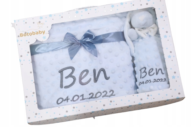 

Zestaw Koc Minky z imieniem Przytulanka Haft