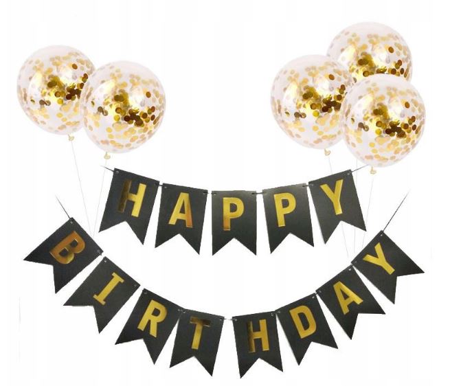 ZESTAW BALONY 30 URODZINY trzydziestka WHISKY balonów złote czarne na hel Wypełnienie powietrze lub hel