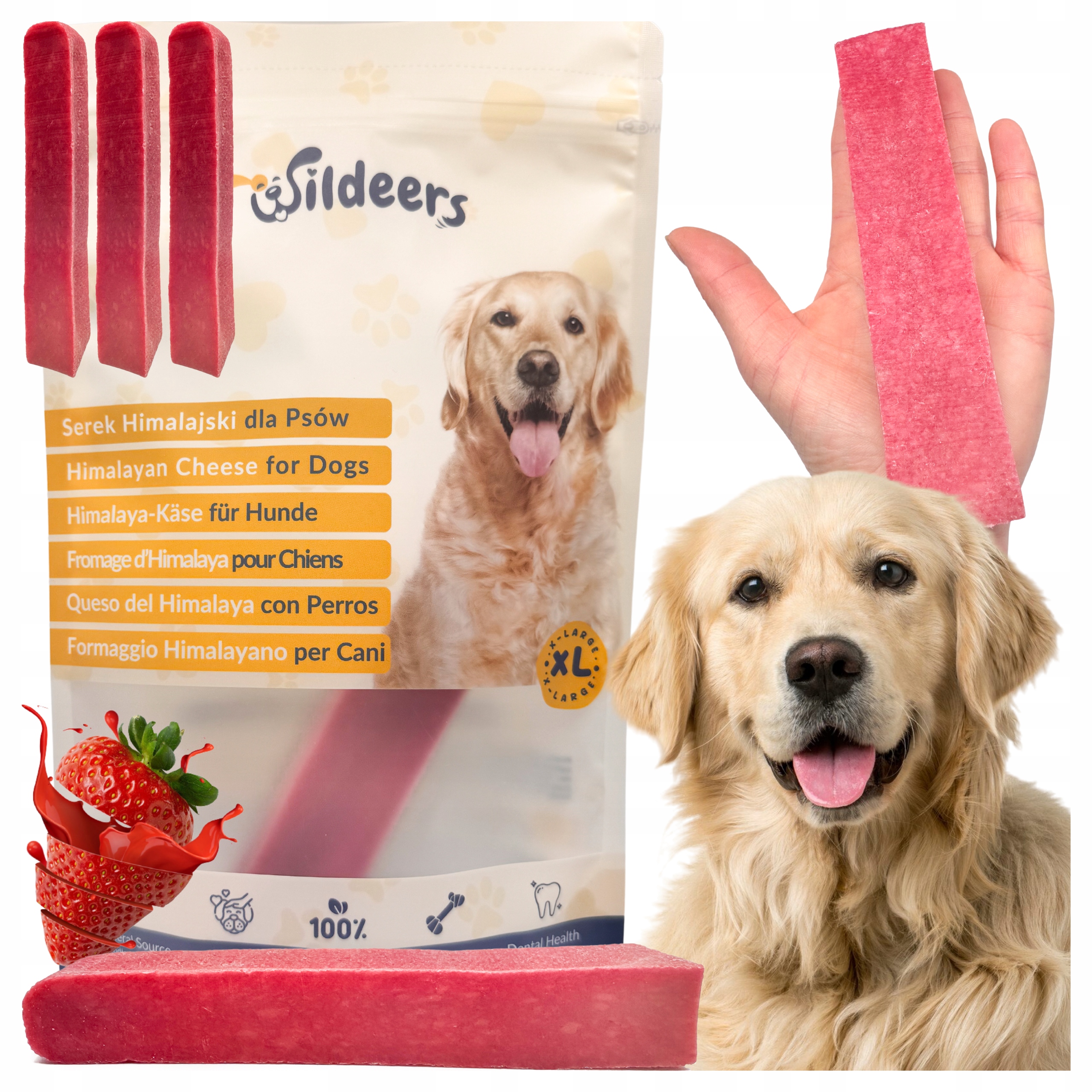 Levně Himalájský sýr pro psy, 3 velké kousátka XL, chutné pro krásnou srst