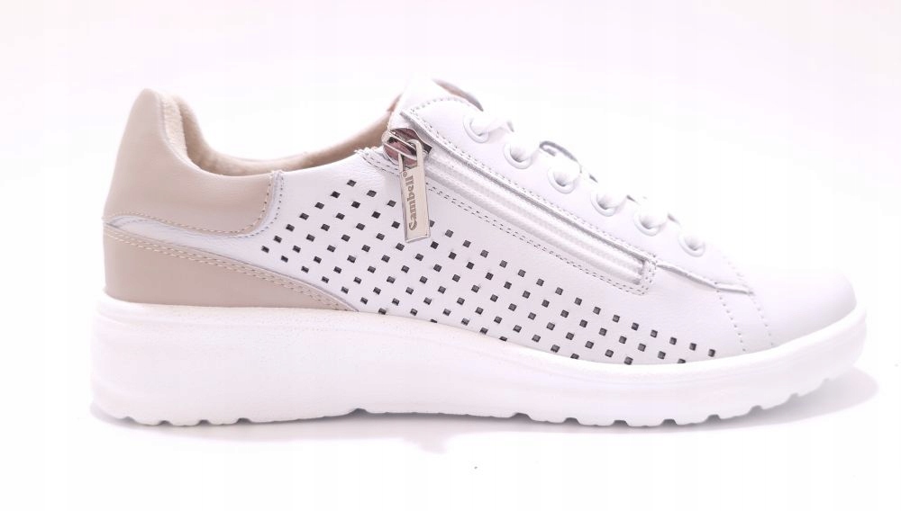 Bílé dámské kožené polobotky Cambell 26-19403WH r36