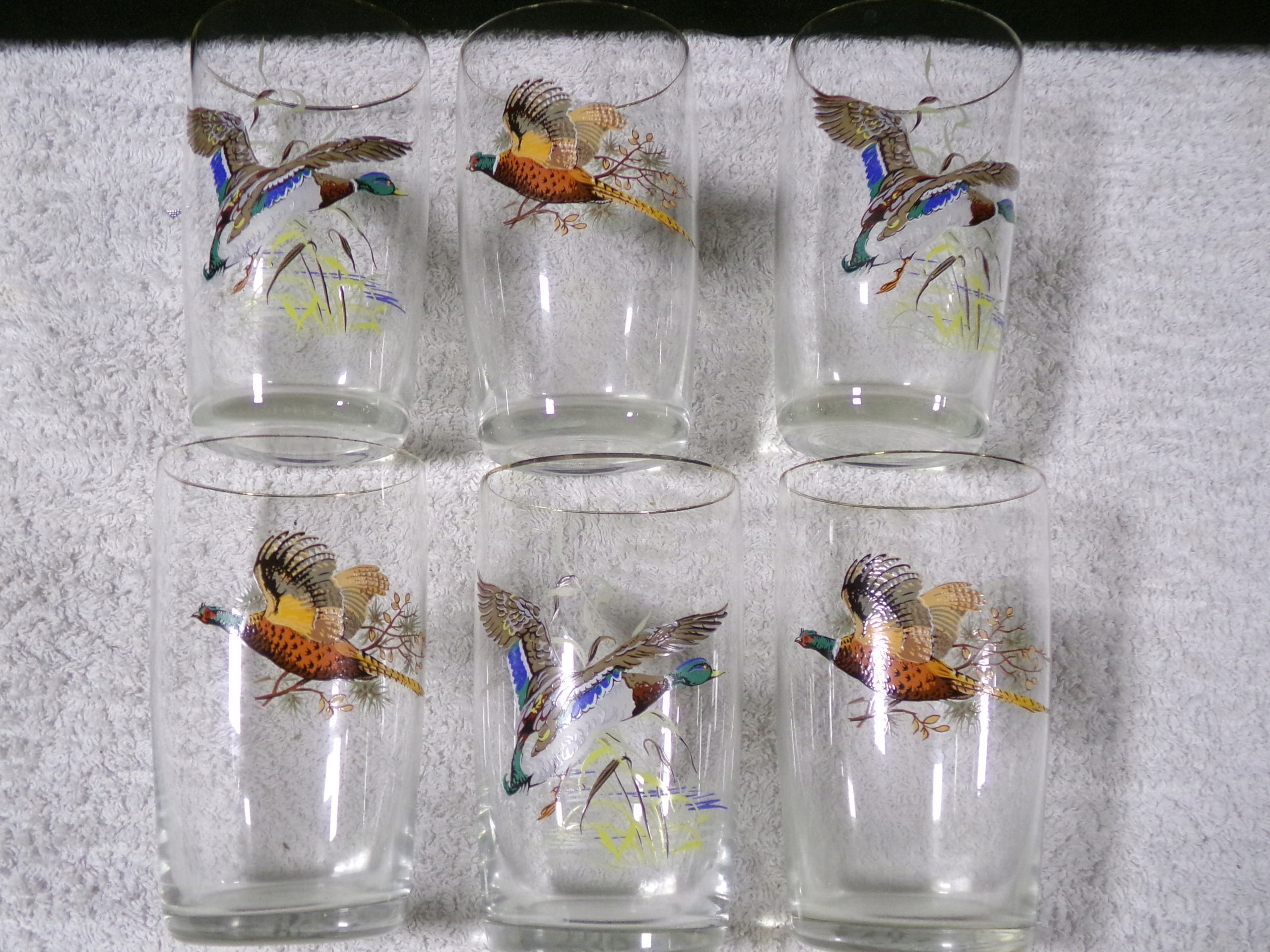 KOMPLET 6 SZKLANEK MYŚLIWSKICH ZE SZKŁA