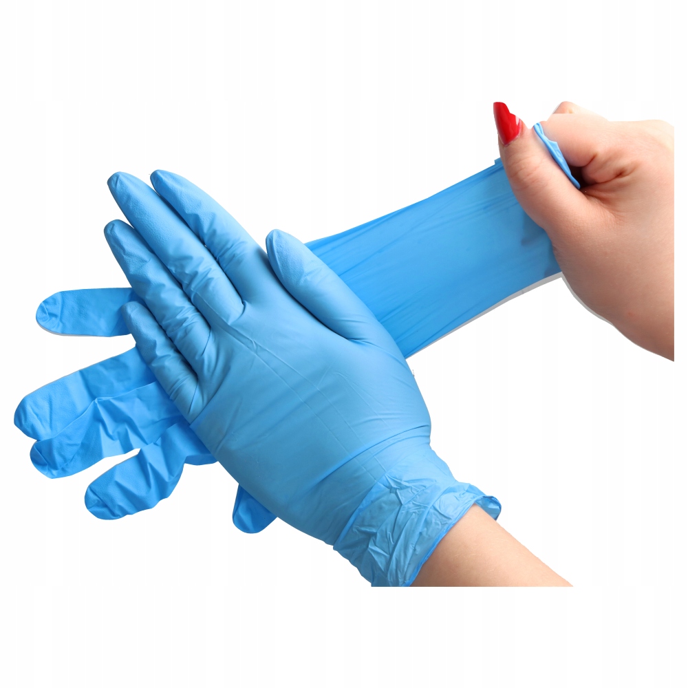 Rękawice rękawiczki nitrylowe niebieskie EasyCare 13424768790 Allegro.pl