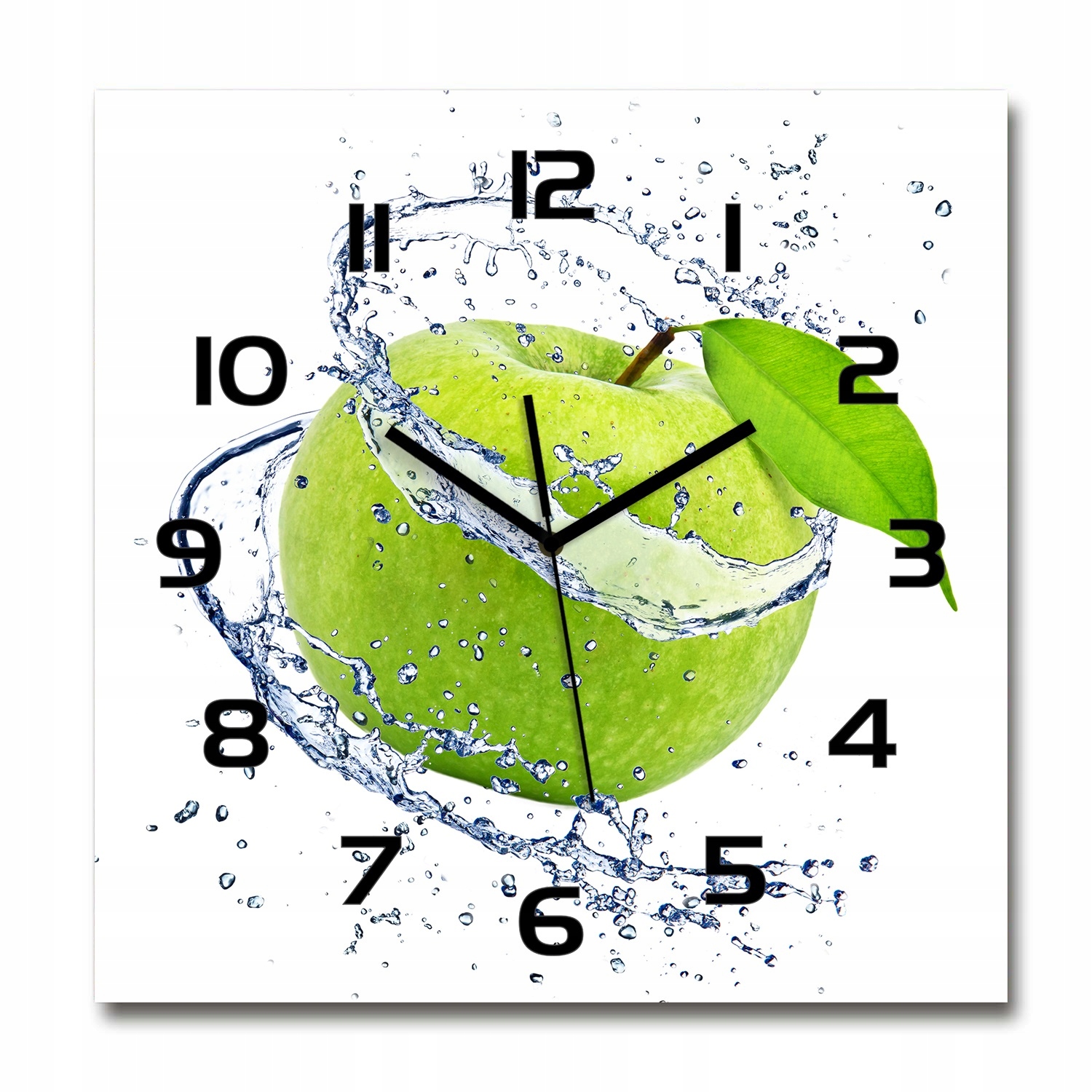 

Zegar ścienny ze szkła, duży Zielone jabłko 60x60