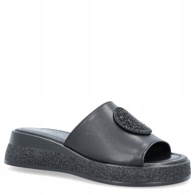 Kožené nazouváky na platformě – Filippo DK6987/25 Černé 41