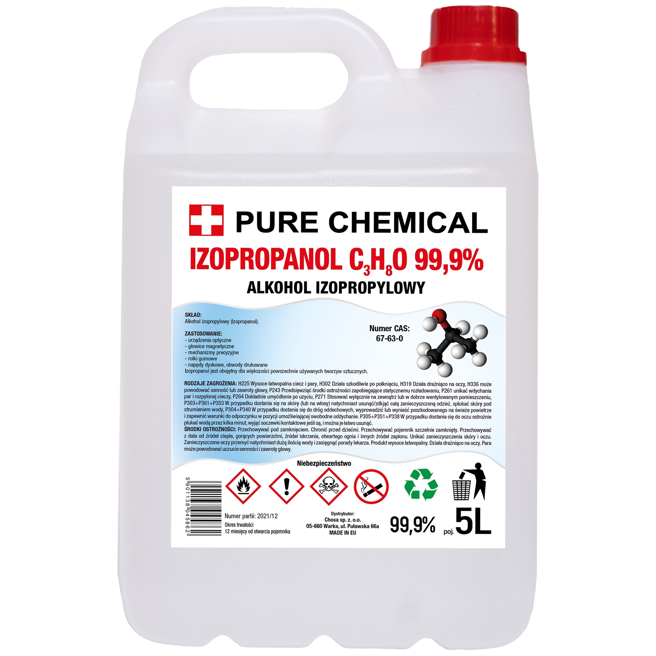 Isopropylenový Alkoholový Odmašťovač Ipa 99,9% 5 L Pure Chemical