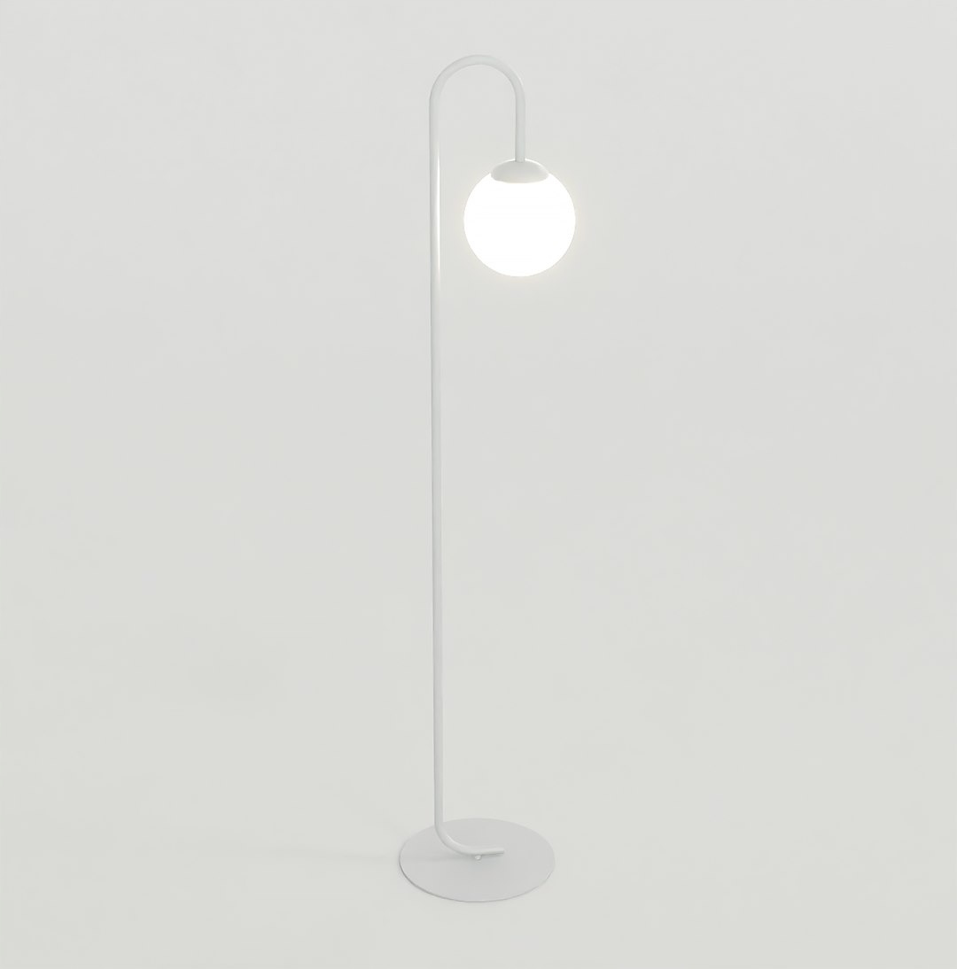 Minimalistická podlahová lampa Flor LP1 v bielej farbe