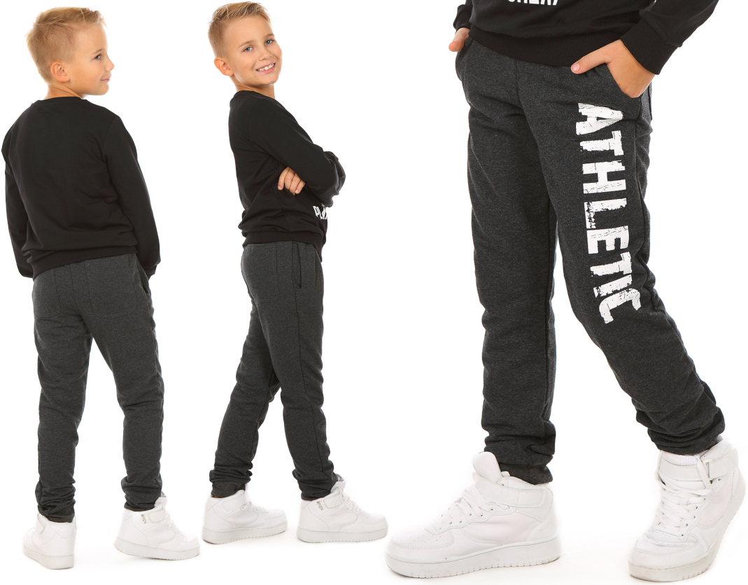 

Spodnie dresowe dla chłopca Athletic 116 Grafit