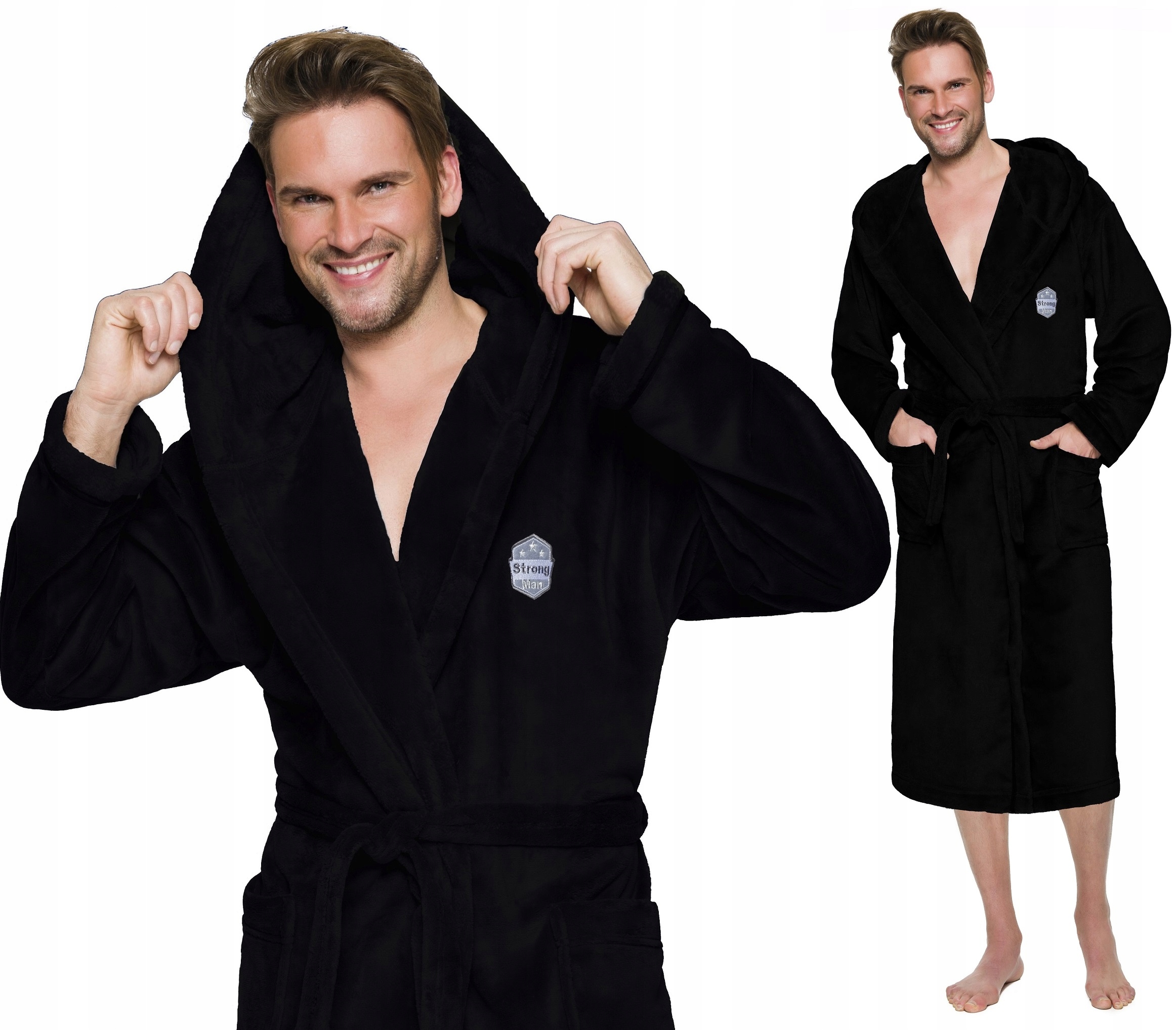 ALEX DŁUGI CIEPŁY SZLAFROK MĘSKI Z KAPTUREM XXL