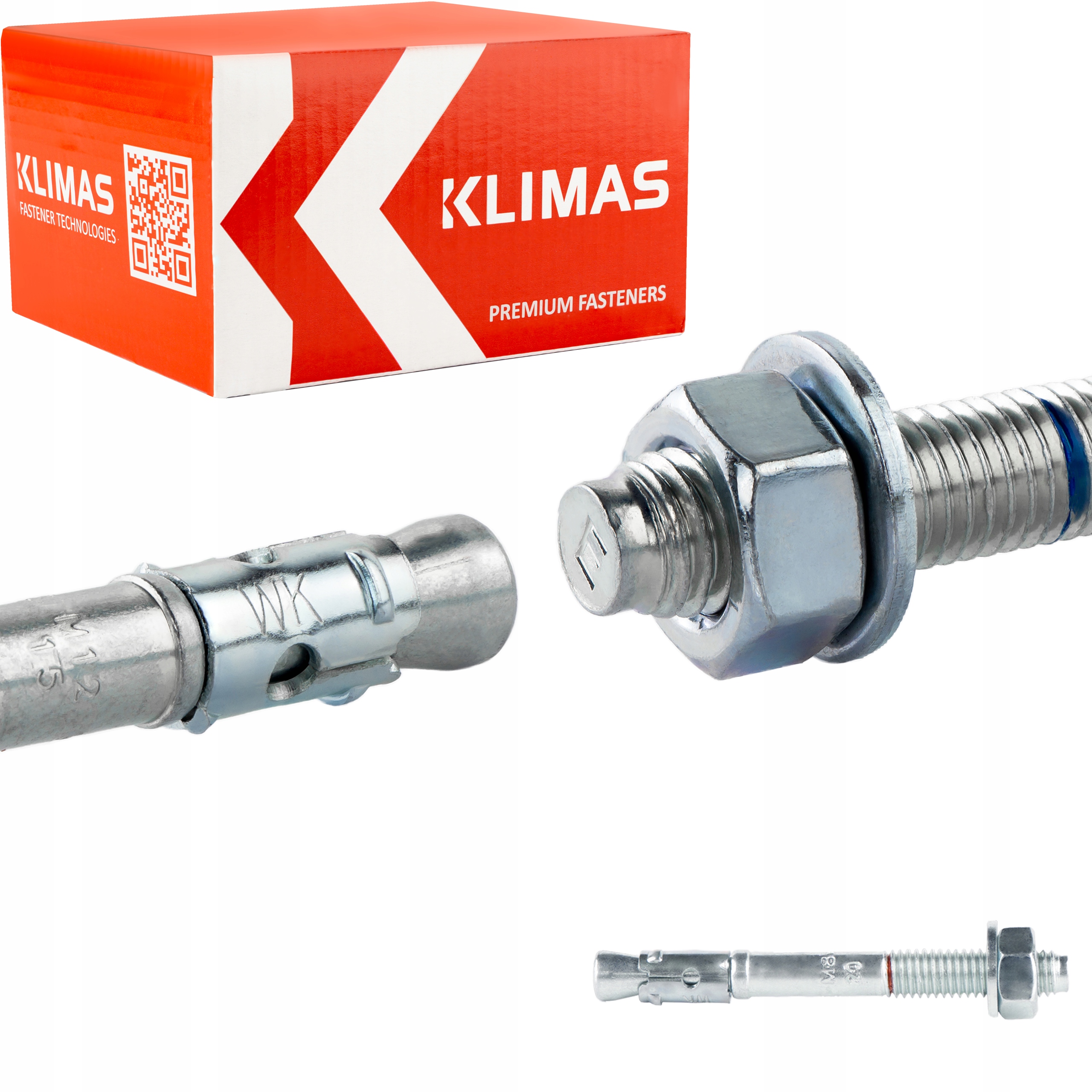 Kotvy do betonu ocelové M 8 x 75 mm 100 ks mechanické Klimas Le-zn