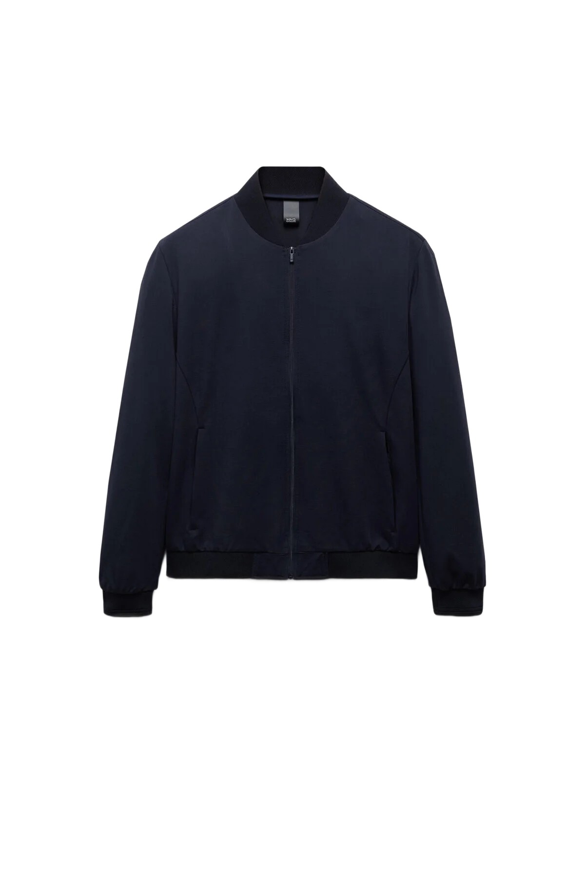 Mango Pánská Bunda Bomber Tmavě Modrá Bez Vzoru Se Zipem S 5DA*