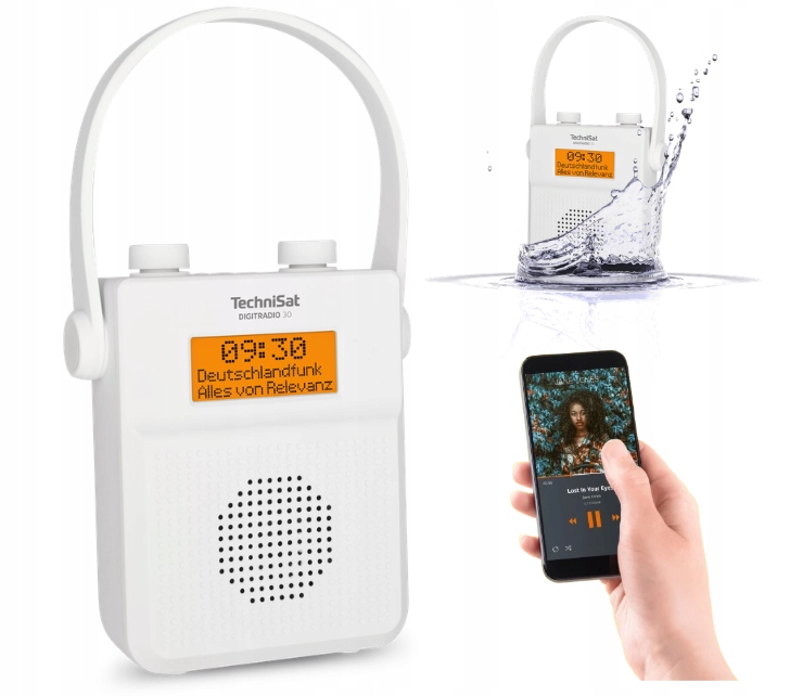 Kúpeľňové sprchové rádio Dab+ TechniSat Digitradio 30 Bluetooth IPX5