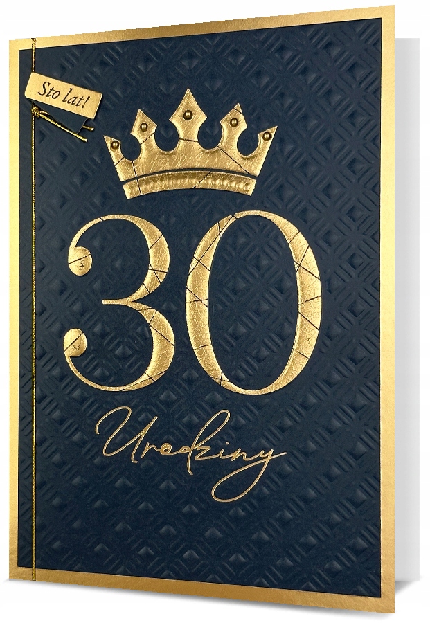 KARTKA NA URODZINY 30 TRZYDZIESTKA OZDOBNA Z DODATKAMI HM 3035