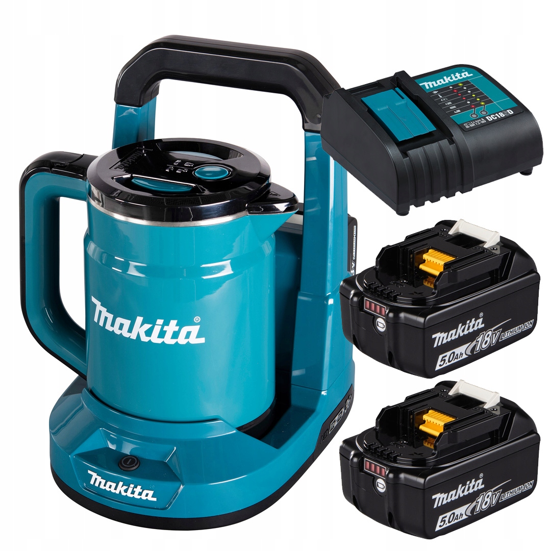 Akumulátorová kanvica Makita DKT360 2 akumulátory 2x18V 2x5Ah nabíjačka