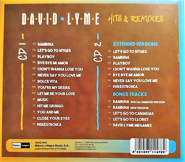 David Lyme - Hits + Remixes 2020 ALBUM 2CD Italo Gatunek dance