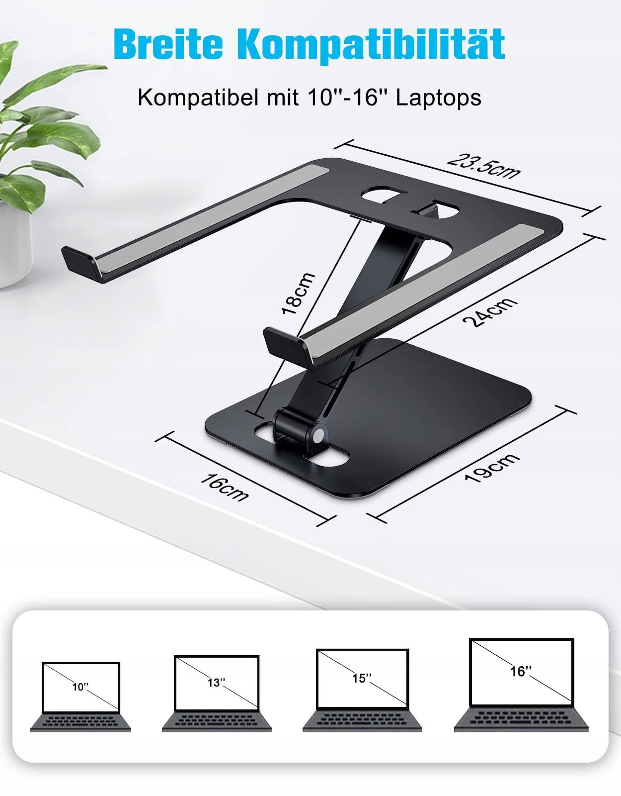 BABACOM Regulowany Składany Stojak Pod Laptopa Z Aluminium 10-16 Cali — miniatura 5