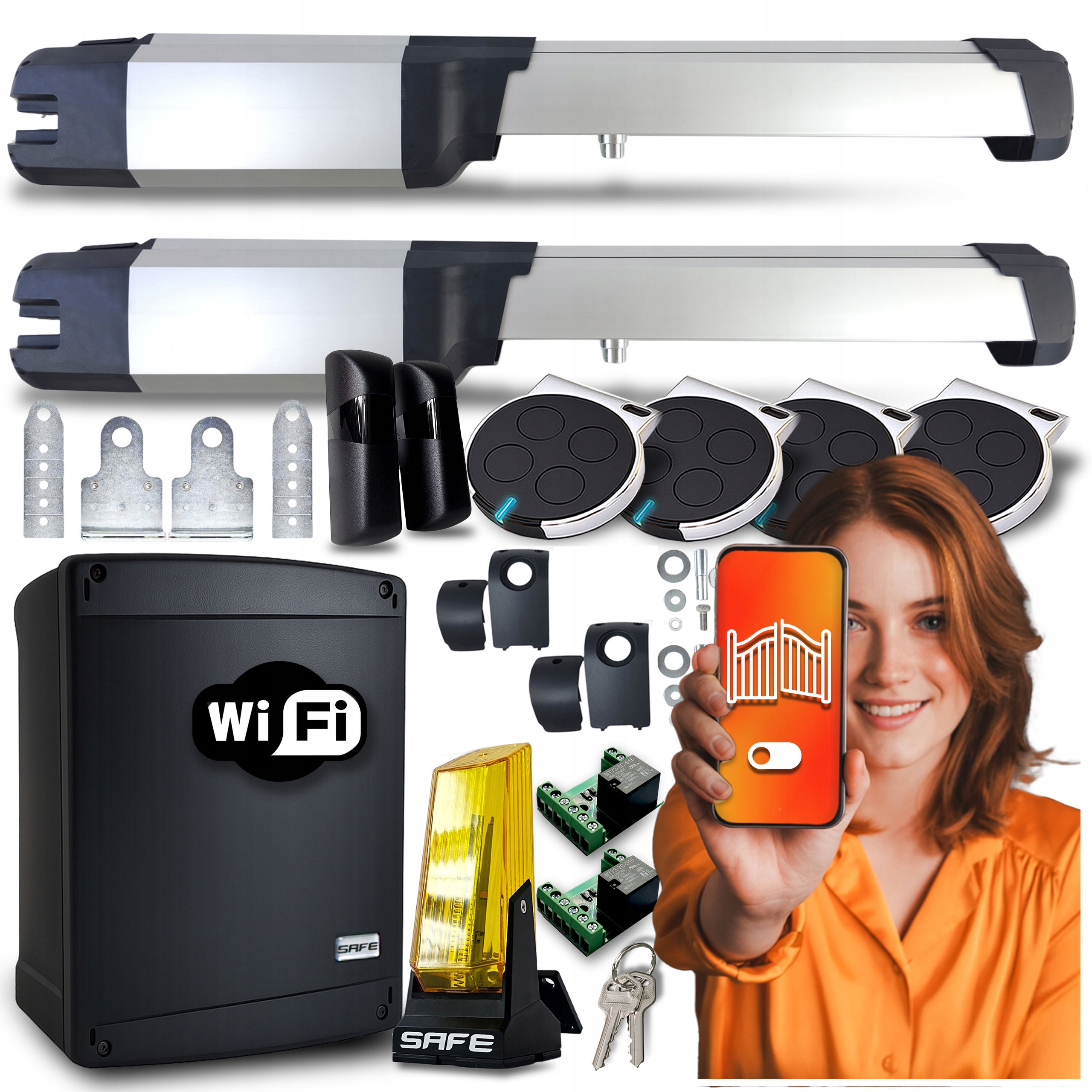 Set pohonu dvojkrídlovej brány Bft Phobos B25 Wifi Tuya centrála S24I
