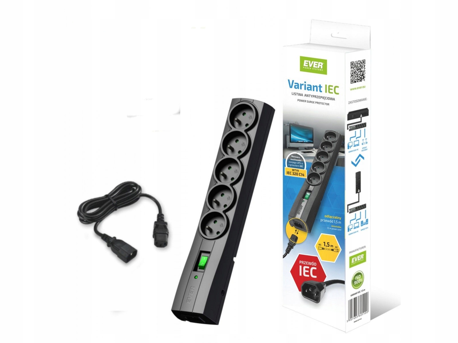 

listwa antyprzepięciowa Ever Variant Iec 1,5m