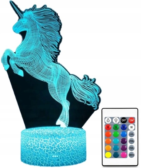 

Lampa 3D Led Usb Jednorożec Lampka Nocna