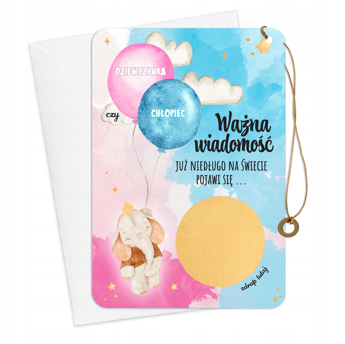 

Gender Reveal Płeć dziecka Zdrapka Dziewczynka