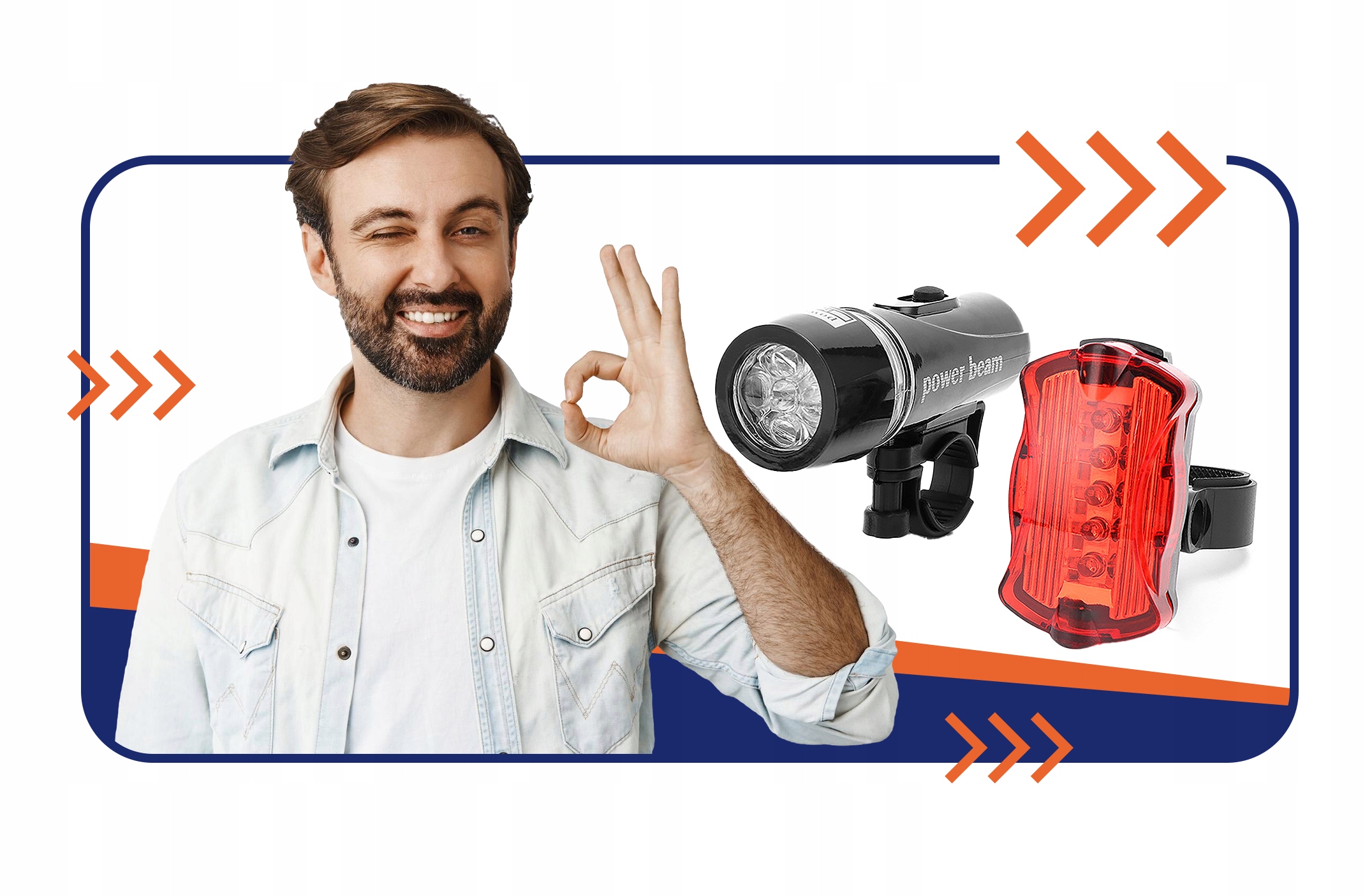 ZESTAW LAMPEK ROWEROWYCH LED PRZÓD I TYŁ DO ROWERU + USB LAMPKI ROWEROWE Czas pracy 10 h