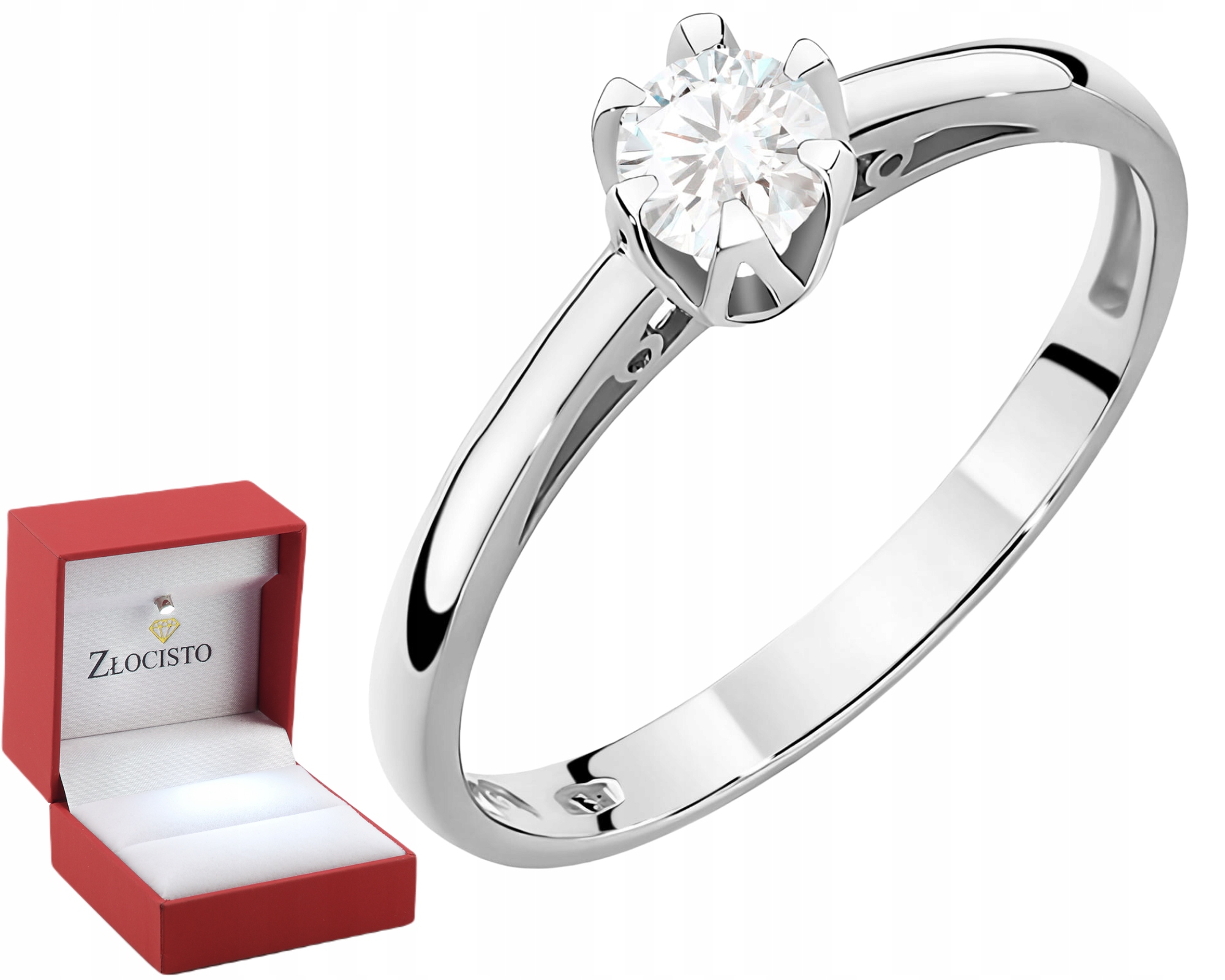 Bílé Zlato Prstýnek S Briliantem Lab Klasické Zlato 585 Dárek Gravírování