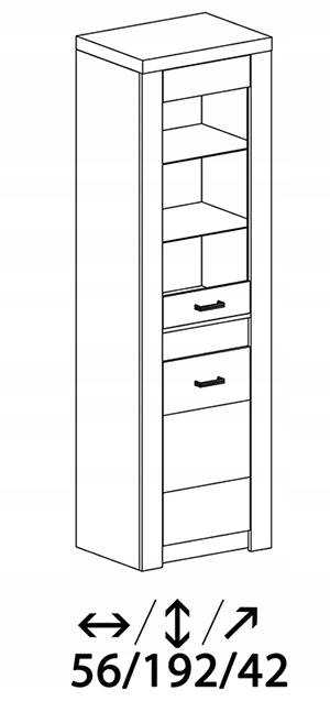 Witryna dwudrzwiowa I-4 Indianapolis Jesion Ciemny Kolekcja Indianapolis