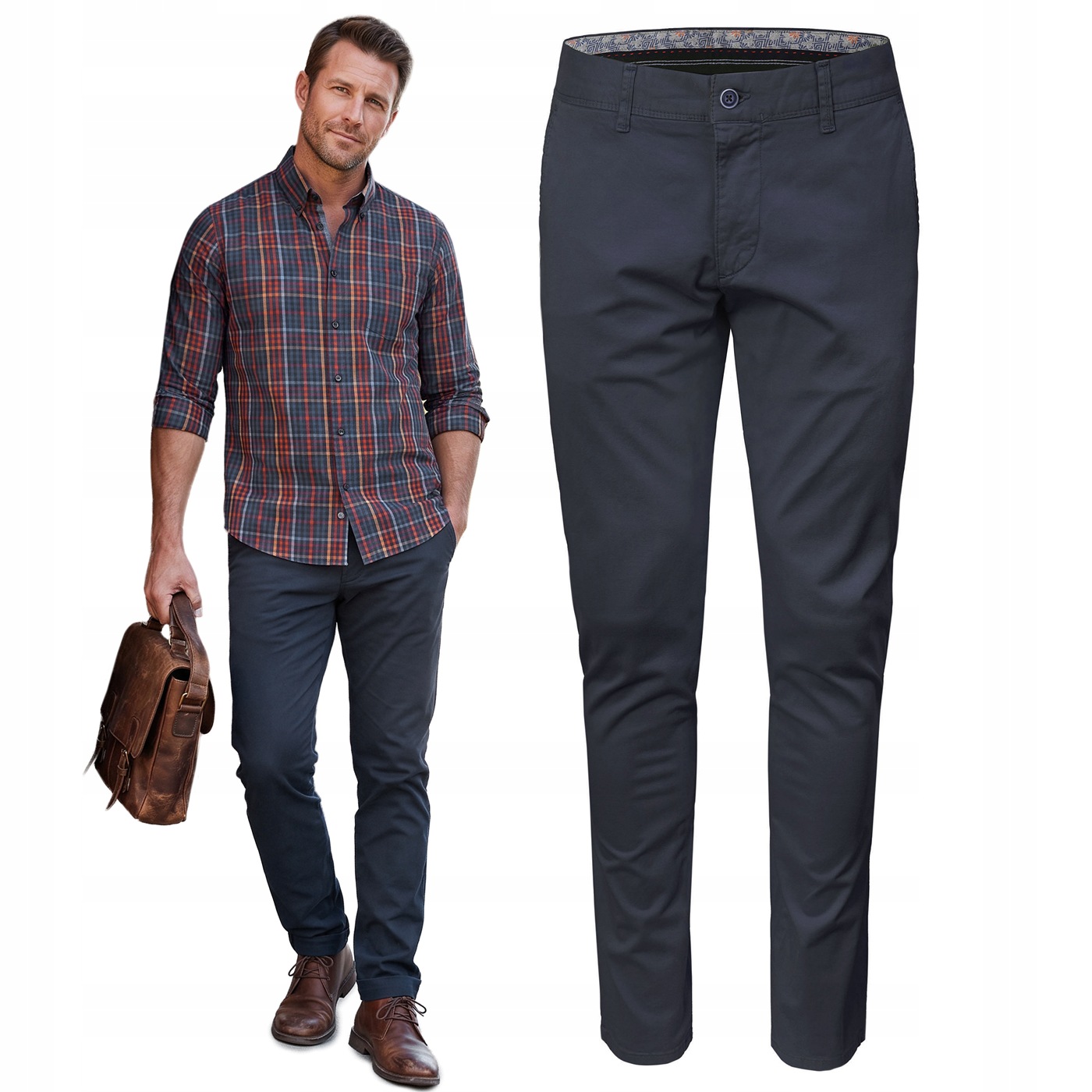 Pánské dlouhé chino kalhoty slim fit W34/L32