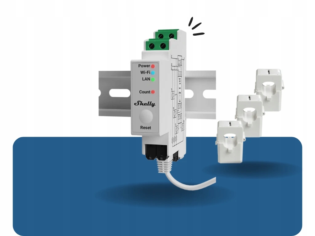 Shelly Pro 3EM 3 svorky v balení
