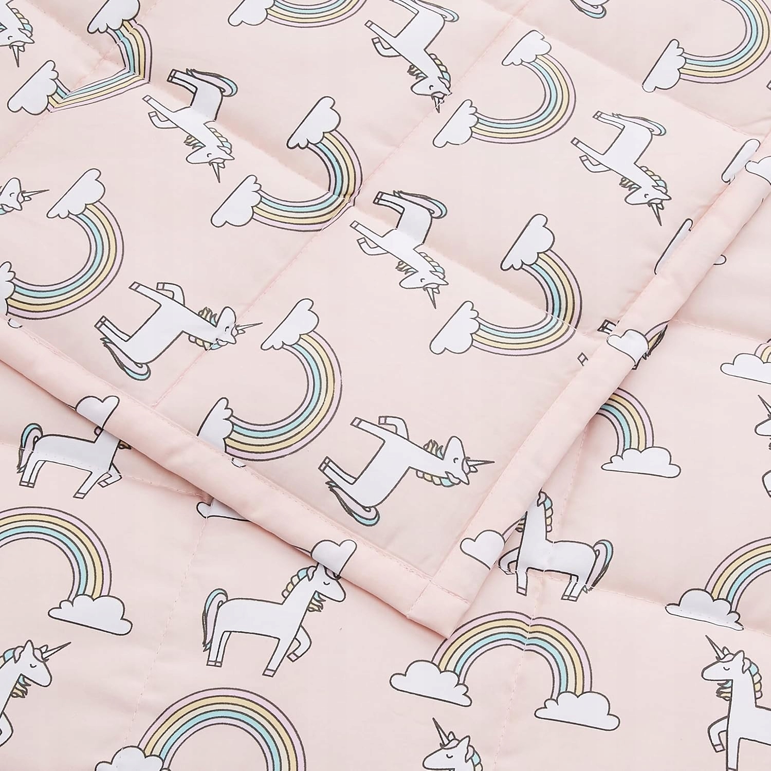 Kołdra Koc obciążeniowa 2,27 Kg Sensoryczny 90x120cm różowy Jednorożec