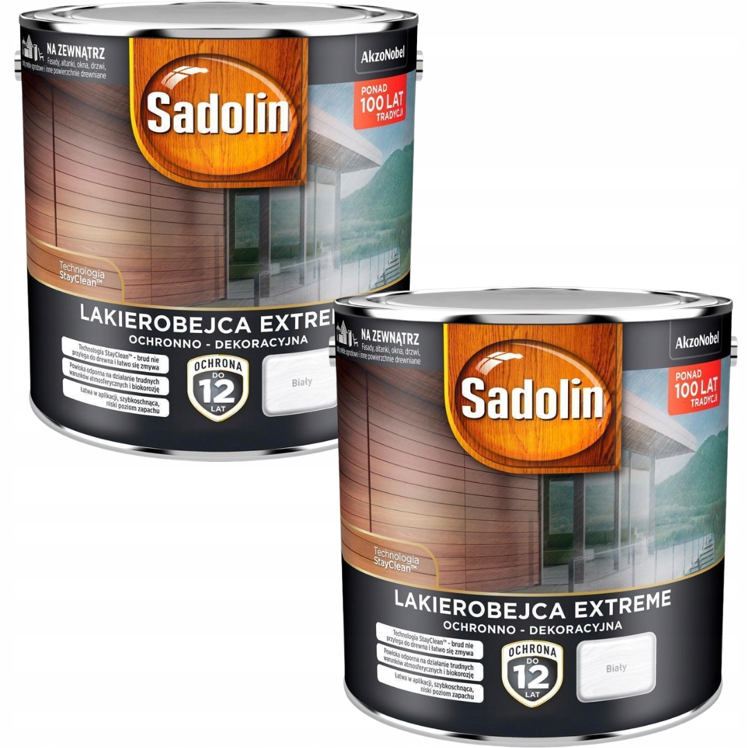 Set Sadolin Lakobejca 2x2,5L Extreme Na Dřevo Bílá 5L